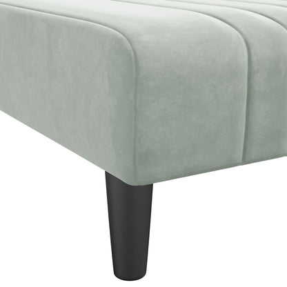 Chaiselongue Hellgrau Samt