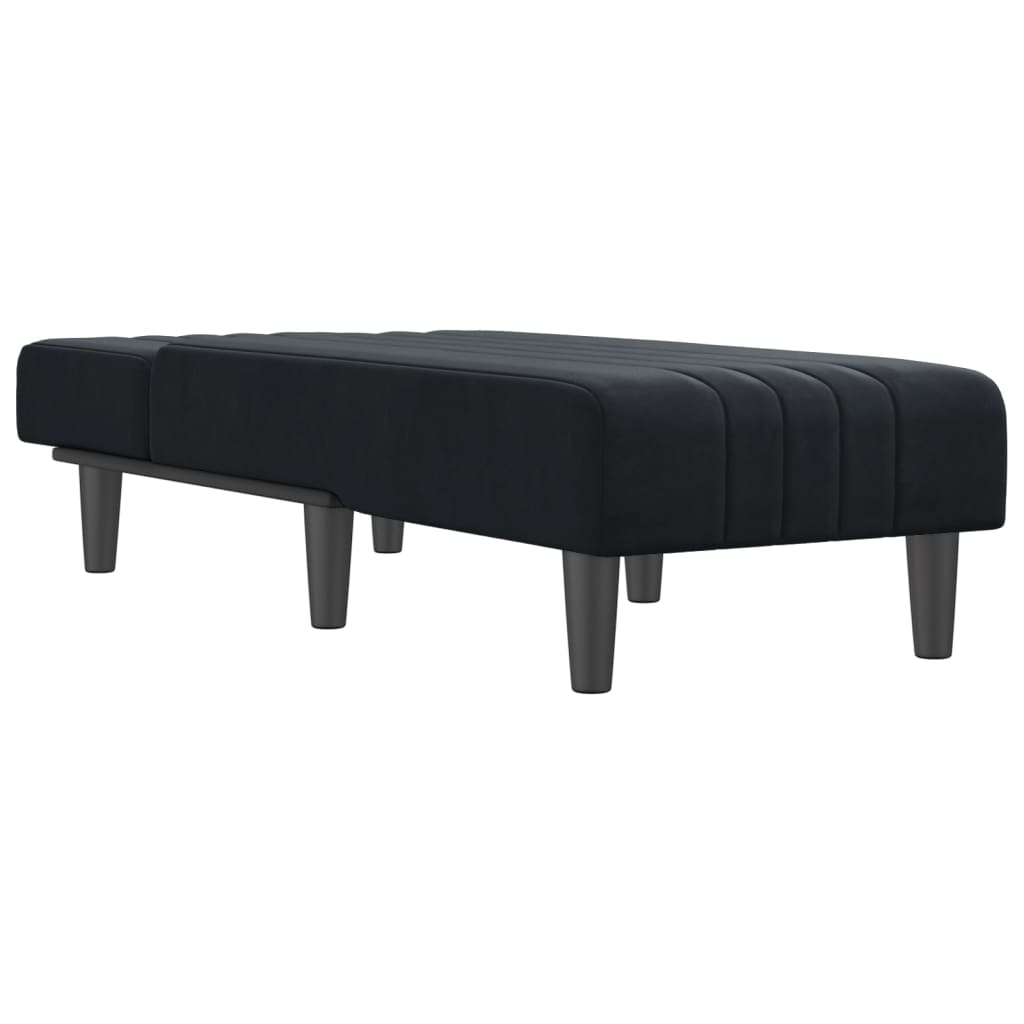 Chaiselongue Schwarz Samt