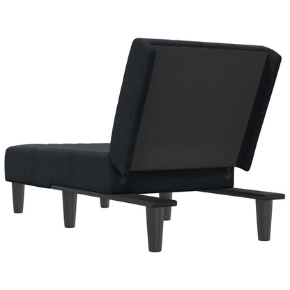 Chaiselongue Schwarz Samt