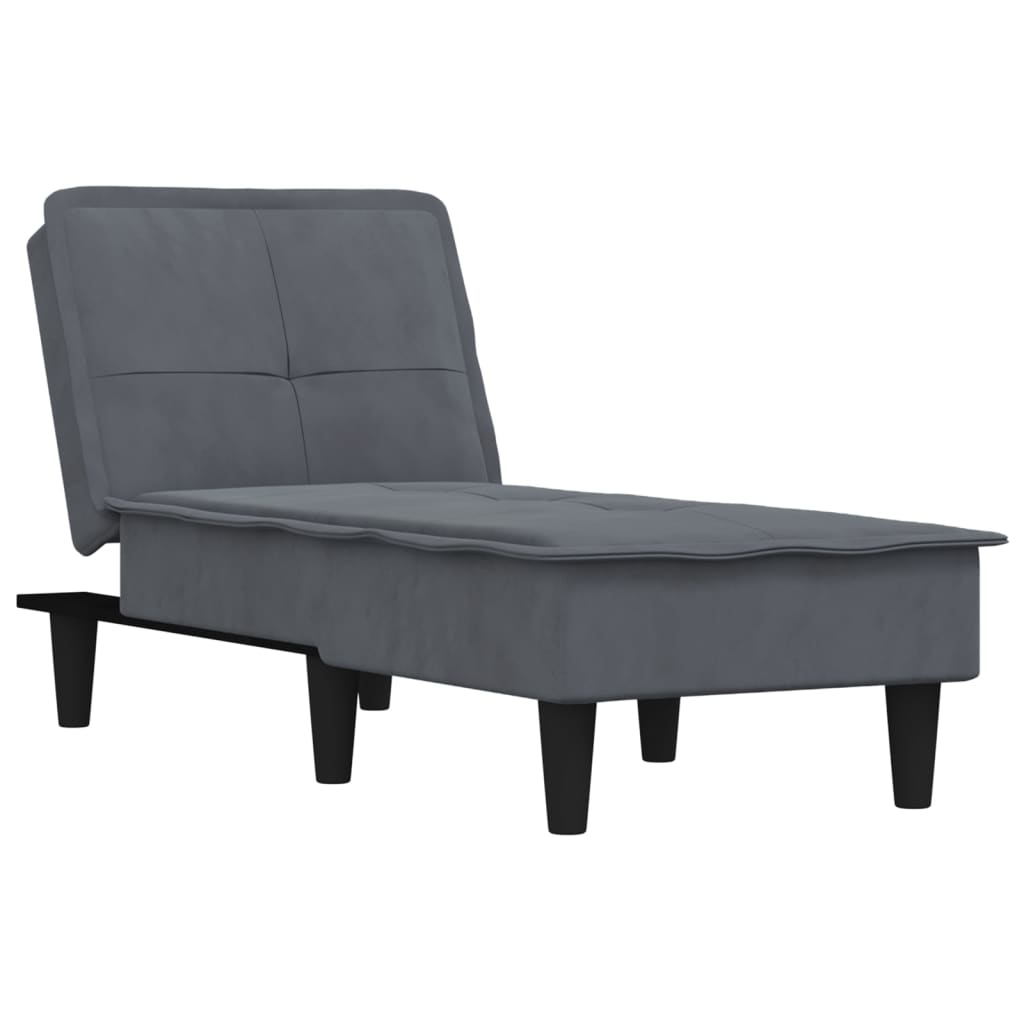 Chaiselongue Dunkelgrau Samt