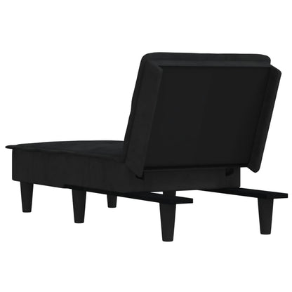 Chaiselongue Schwarz Samt