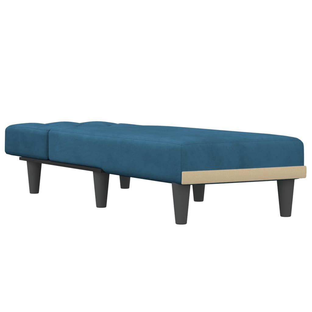Chaiselongue Blau Samt