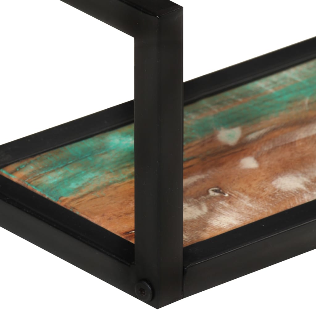 Wandregale 2 Stk. 110x17x17 cm Altholz Massiv und Eisen