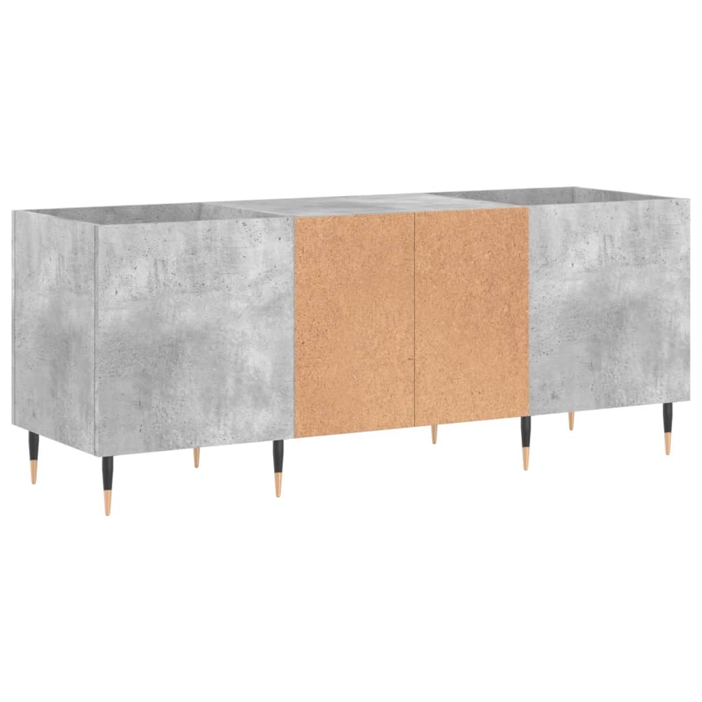 Plattenschrank Betongrau 121x38x48 cm Holzwerkstoff