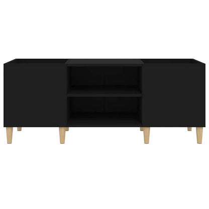 Plattenschrank Schwarz 121x38x48 cm Holzwerkstoff