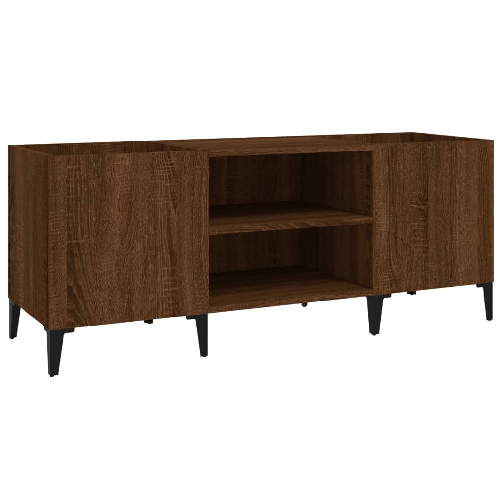 Plattenschrank Braun Eichen-Optik 121x38x48 cm Holzwerkstoff