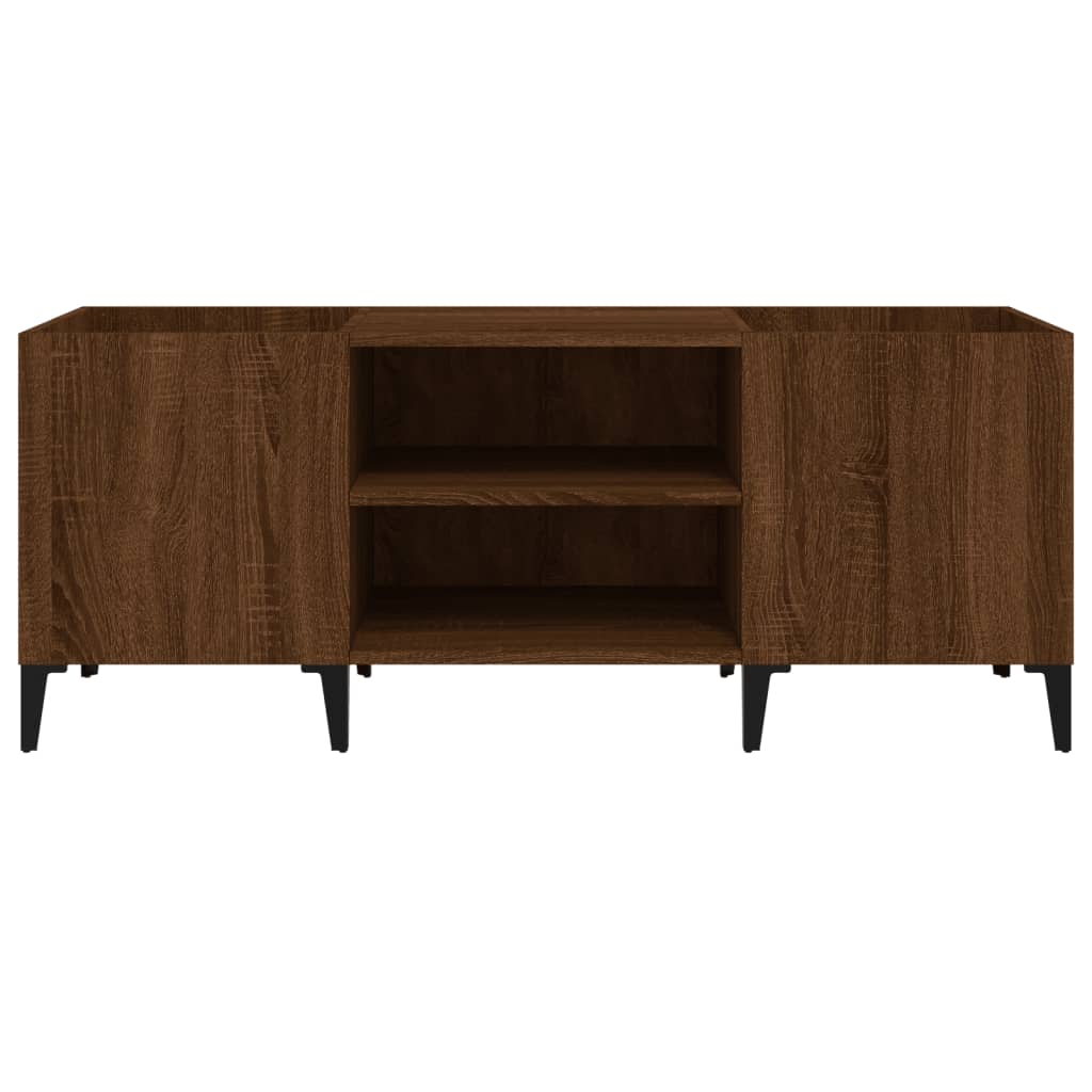 Plattenschrank Braun Eichen-Optik 121x38x48 cm Holzwerkstoff