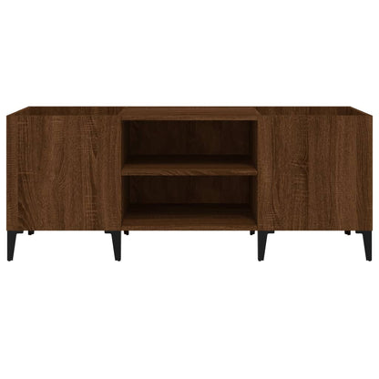 Plattenschrank Braun Eichen-Optik 121x38x48 cm Holzwerkstoff