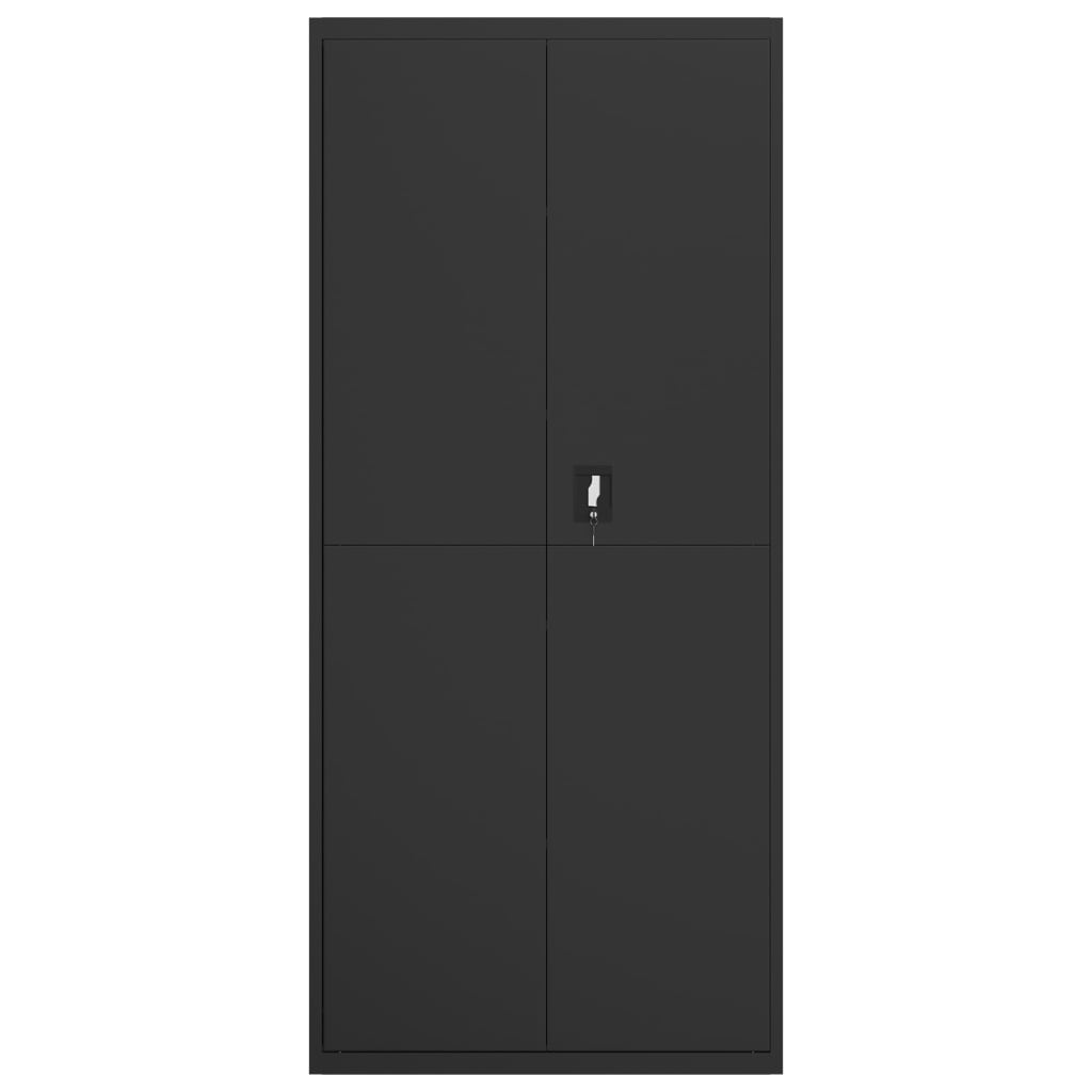 Aktenschrank Schwarz 90x40x200 cm Stahl
