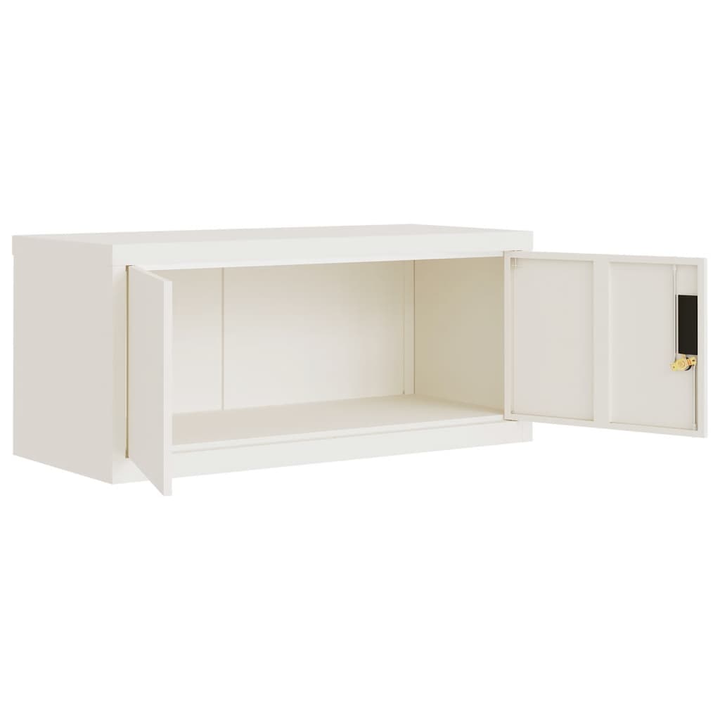 Aktenschrank Weiß 90x40x145 cm Stahl