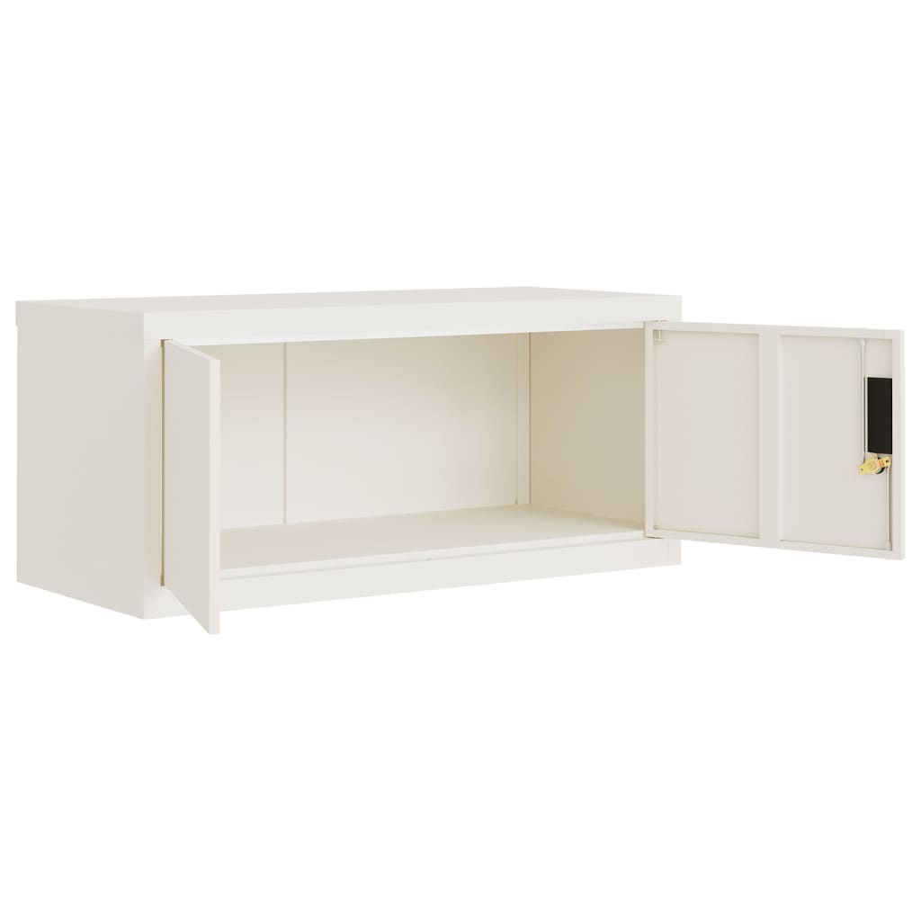 Aktenschrank Weiß 90x40x220 cm Stahl