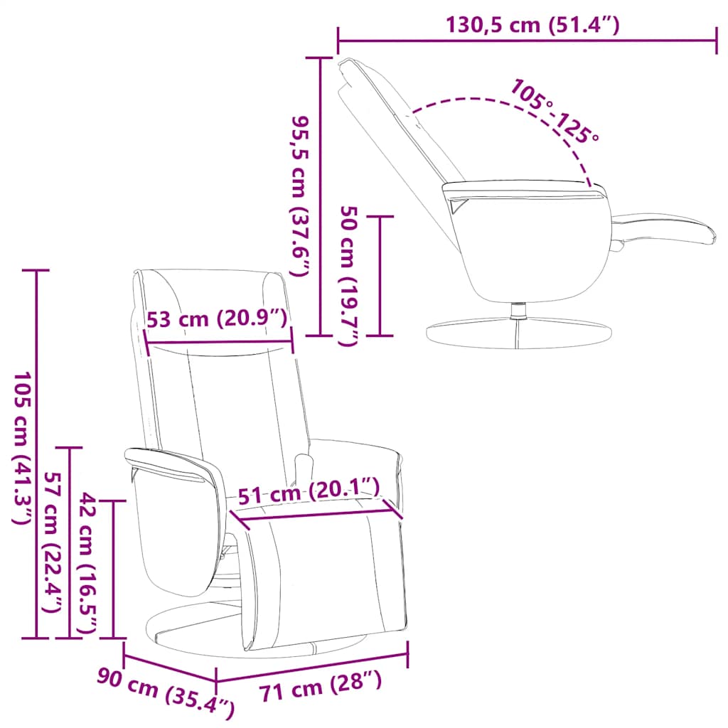 Massagesessel mit Fußteil Schwarz Kunstleder