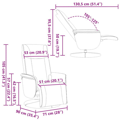 Massagesessel mit Fußteil Weiß Kunstleder