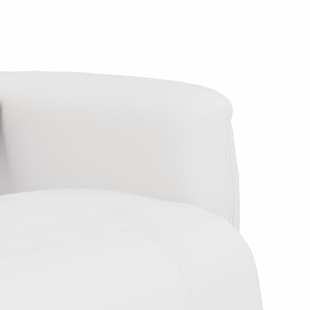 Massagesessel mit Fußteil Weiß Kunstleder