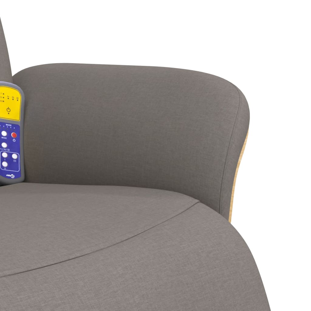 Massagesessel mit Fußteil Taupe Stoff