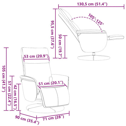 Massagesessel mit Fußteil Weiß Kunstleder