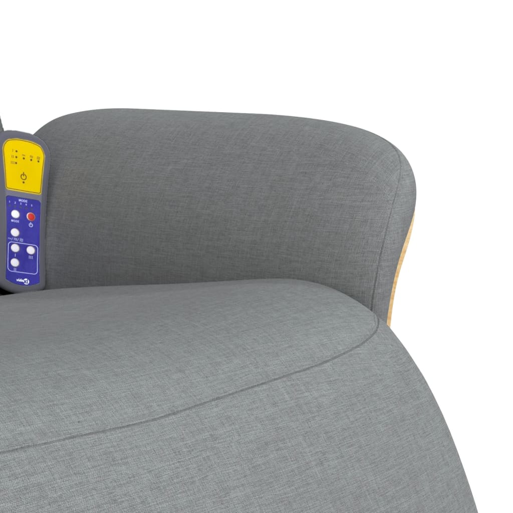 Massagesessel mit Fußteil Hellgrau Stoff