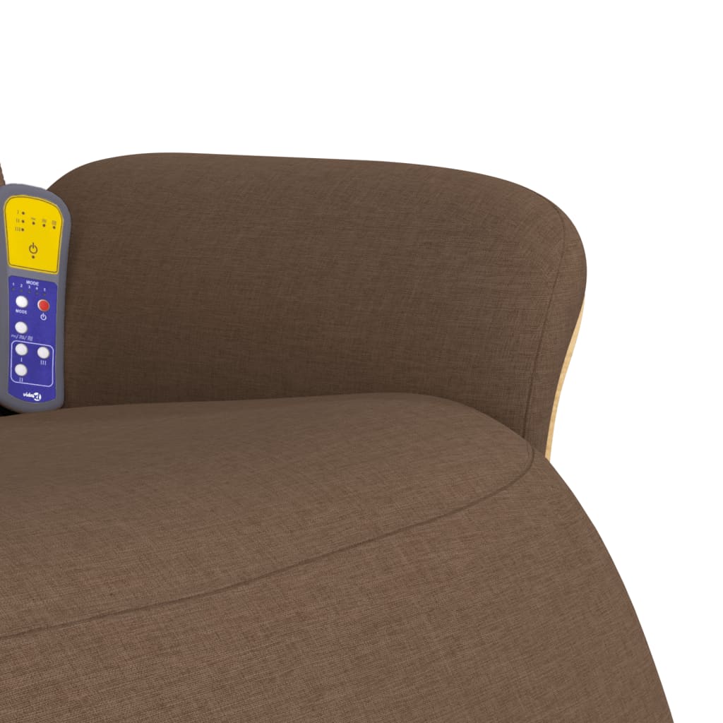 Massagesessel mit Fußteil Braun Stoff