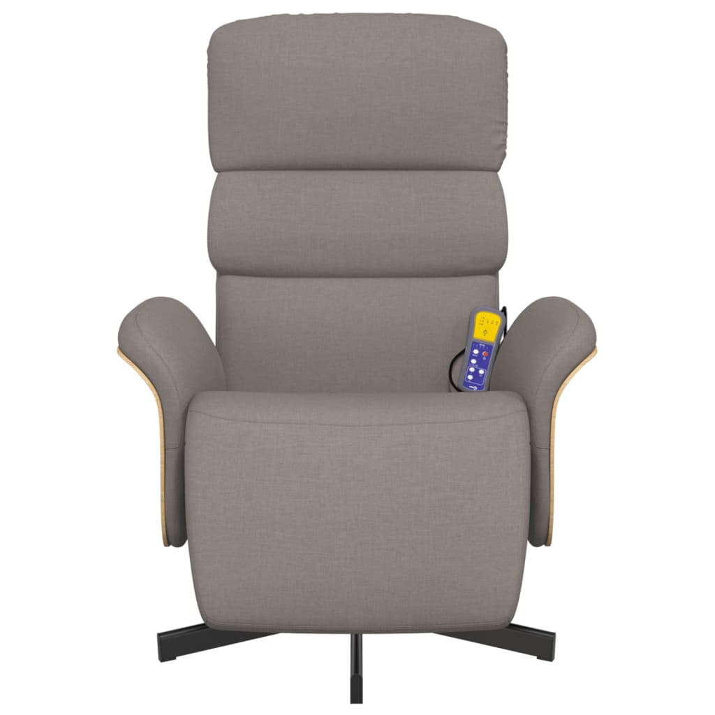 Massagesessel mit Fußteil Taupe Stoff