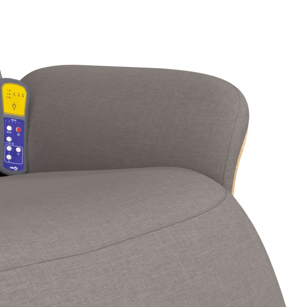 Massagesessel mit Fußteil Taupe Stoff