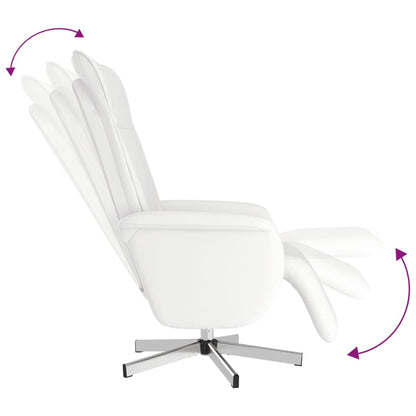 Massagesessel mit Fußteil Weiß Kunstleder