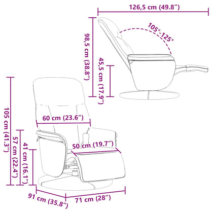 Massagesessel mit Fußteil Schwarz Samt