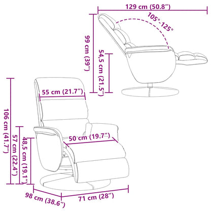 Massagesessel mit Fußteil Schwarz Kunstleder
