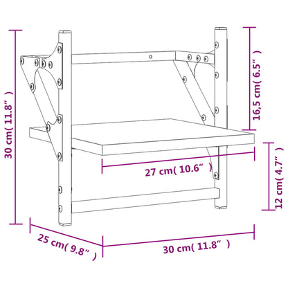 Wandregale mit Stangen 2 Stk. Sonoma-Eiche 30x25x30 cm