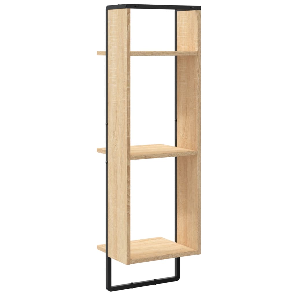 Wandregal 3 Fächer Sonoma-Eiche 30x25x100 cm Holzwerkstoff