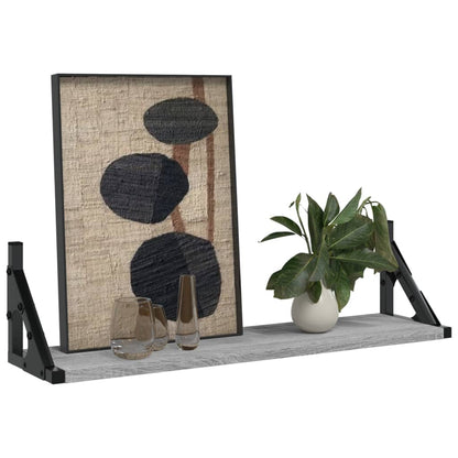 Wandregale 2 Stk. Grau Sonoma 60x15x15,5 cm