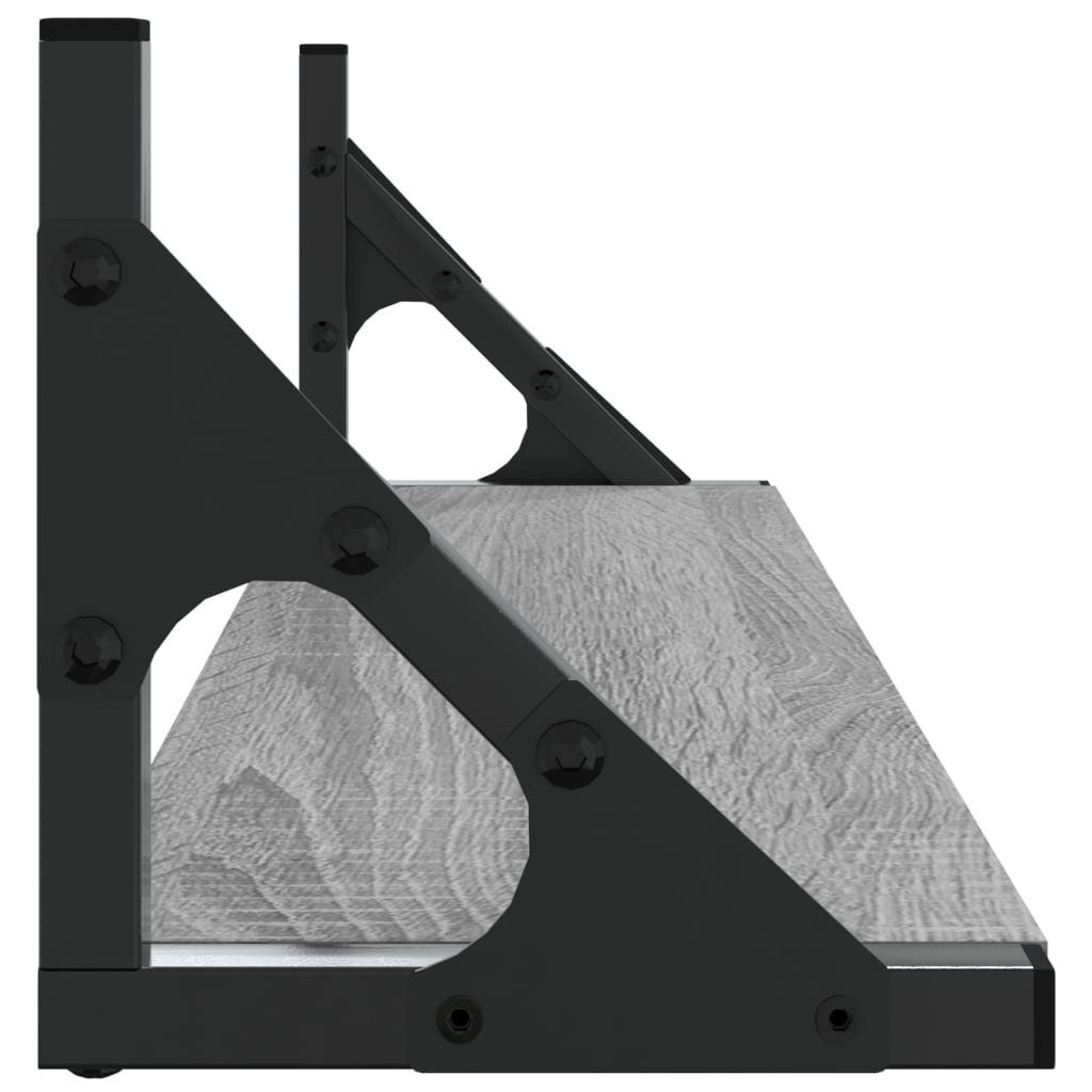 Wandregale 2 Stk. Grau Sonoma 60x15x15,5 cm