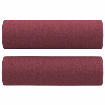 2-Sitzer-Sofa mit Zierkissen Weinrot 120 cm Stoff