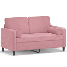 2-Sitzer-Sofa mit Zierkissen Rosa 120 cm Samt