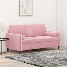2-Sitzer-Sofa mit Zierkissen Rosa 140 cm Samt