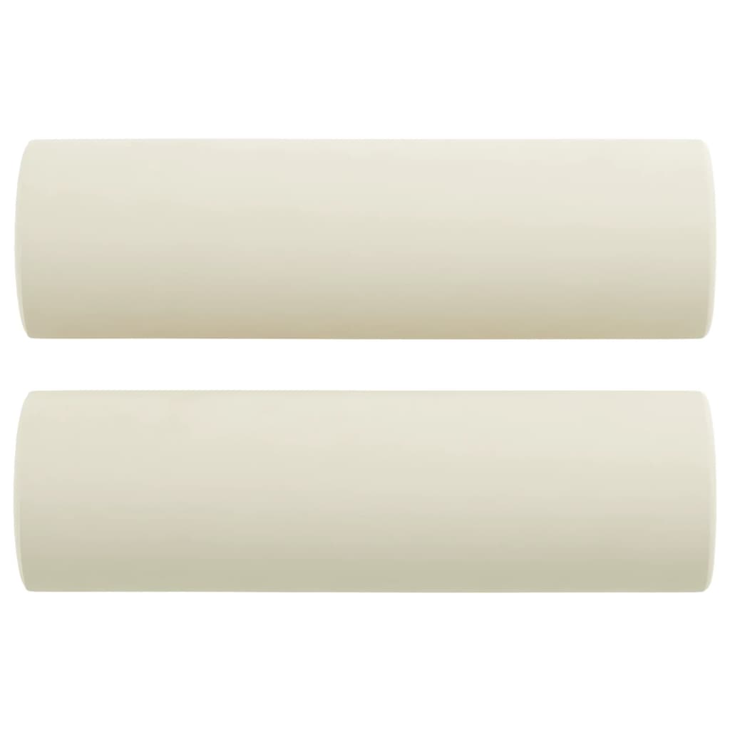 2-Sitzer-Sofa mit Zierkissen Creme 140 cm Samt