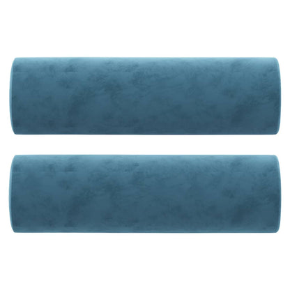 2-Sitzer-Sofa mit Zierkissen Blau 140 cm Samt