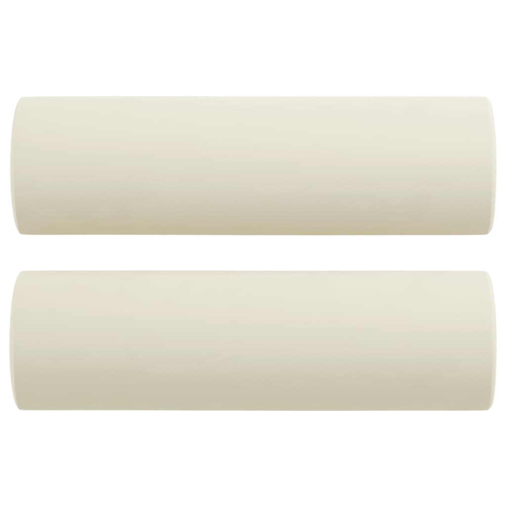 3-Sitzer-Sofa mit Zierkissen Creme 180 cm Samt