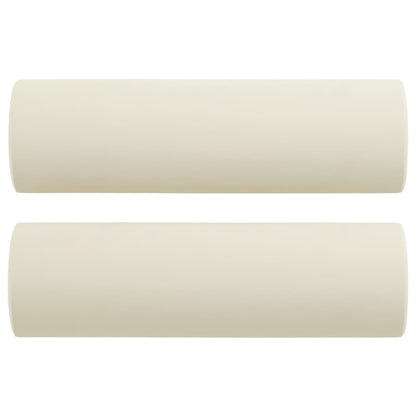 3-Sitzer-Sofa mit Zierkissen Creme 180 cm Samt