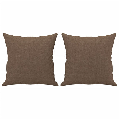2-Sitzer-Sofa mit Zierkissen Braun 120 cm Stoff