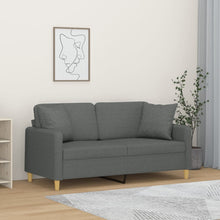 2-Sitzer-Sofa mit Zierkissen Dunkelgrau 140 cm Stoff