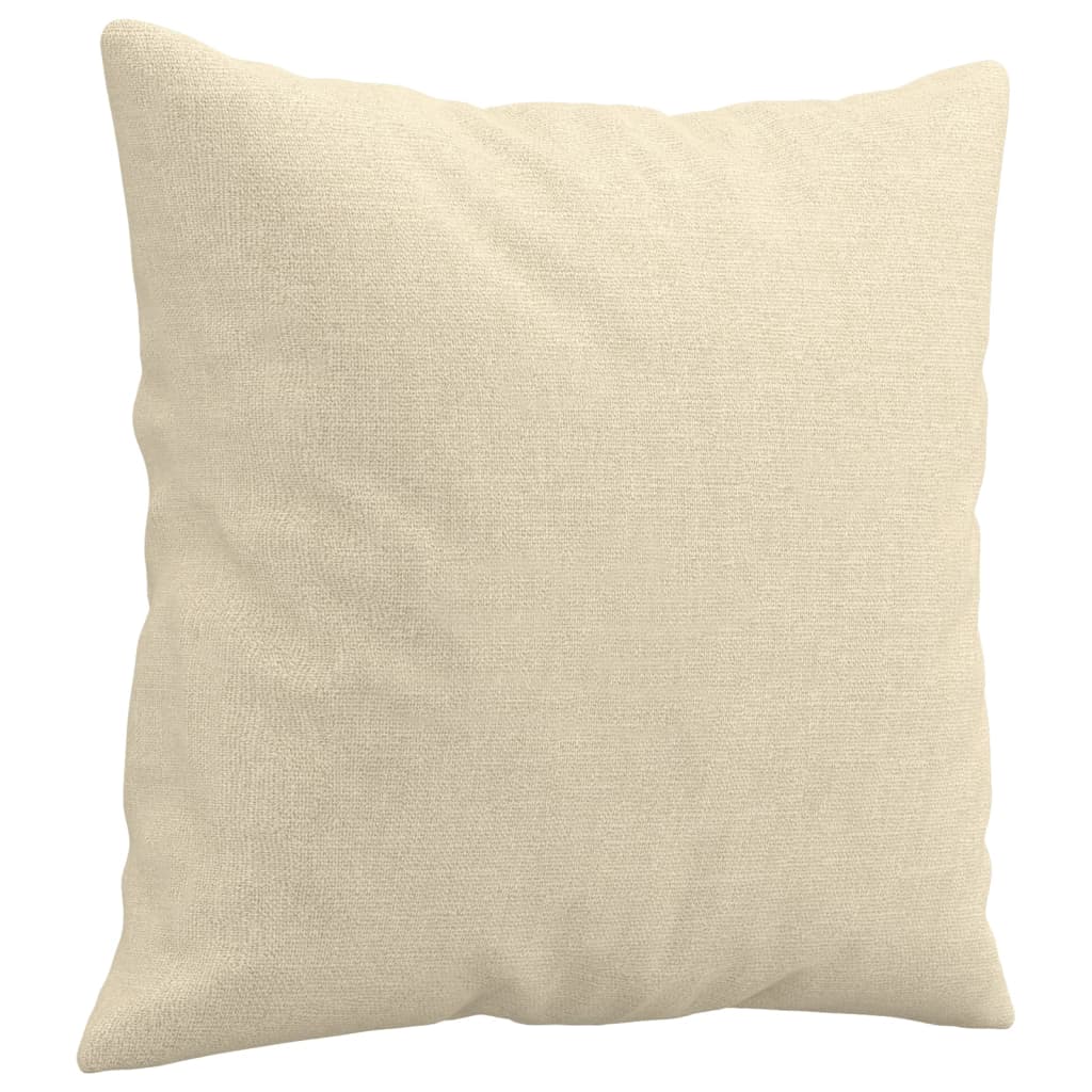 2-Sitzer-Sofa mit Zierkissen Creme 140 cm Stoff