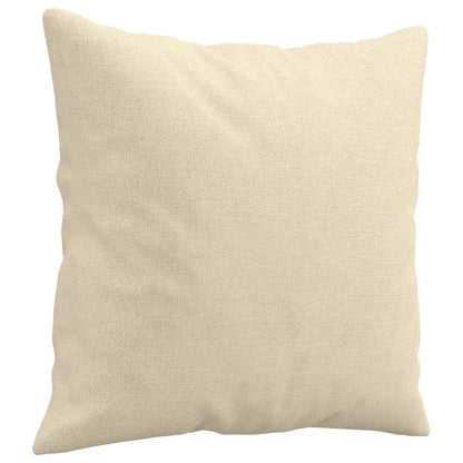 2-Sitzer-Sofa mit Zierkissen Creme 140 cm Stoff