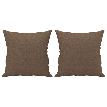 2-Sitzer-Sofa mit Zierkissen Braun 140 cm Stoff
