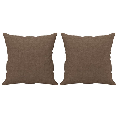 3-Sitzer-Sofa mit Zierkissen Braun 180 cm Stoff