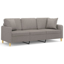 3-Sitzer-Sofa mit Zierkissen Taupe 180 cm Stoff