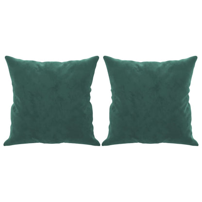 3-Sitzer-Sofa mit Zierkissen Dunkelgrün 180 cm Samt