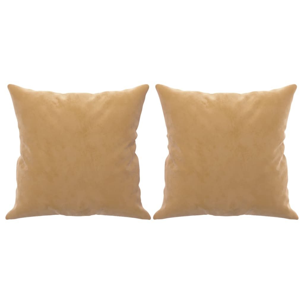 3-Sitzer-Sofa mit Zierkissen Braun 180 cm Samt