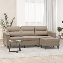 3-Sitzer-Sofa mit Hocker Taupe 180 cm Mikrofasergewebe