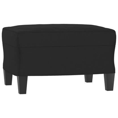 3-Sitzer-Sofa mit Hocker Schwarz 180 cm Mikrofasergewebe