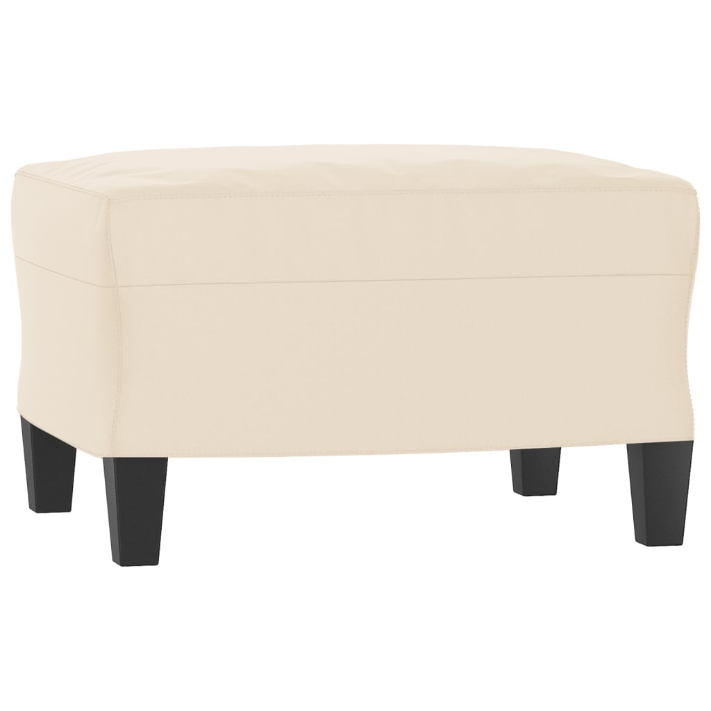 3-Sitzer-Sofa mit Hocker Beige 180 cm Mikrofasergewebe